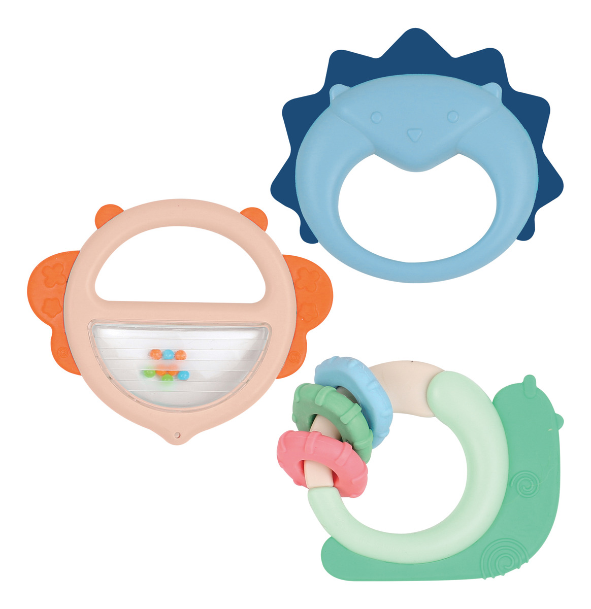 Pack Mordillos Sonajero Ludi Animales X3 Sensorial Bebe Trex