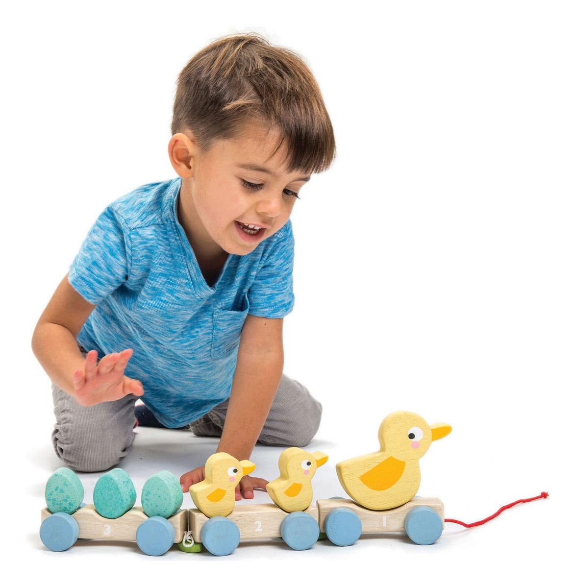 Juego Arrraste Patitos Ruedas Madera Tender Leaf Infantil Tx