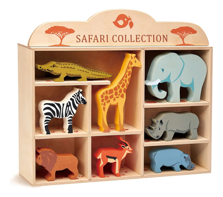 Colección Safari Tender Leaf Fauna Juguetes Madera Niño Tx