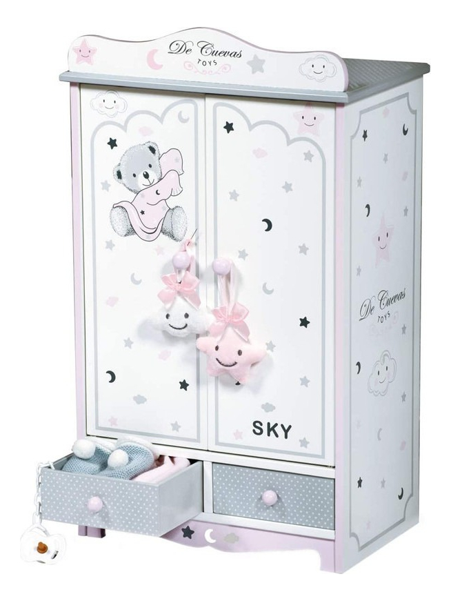 Armario De Madera Sky De Cuevas P/ Muñecas Niños Infantil