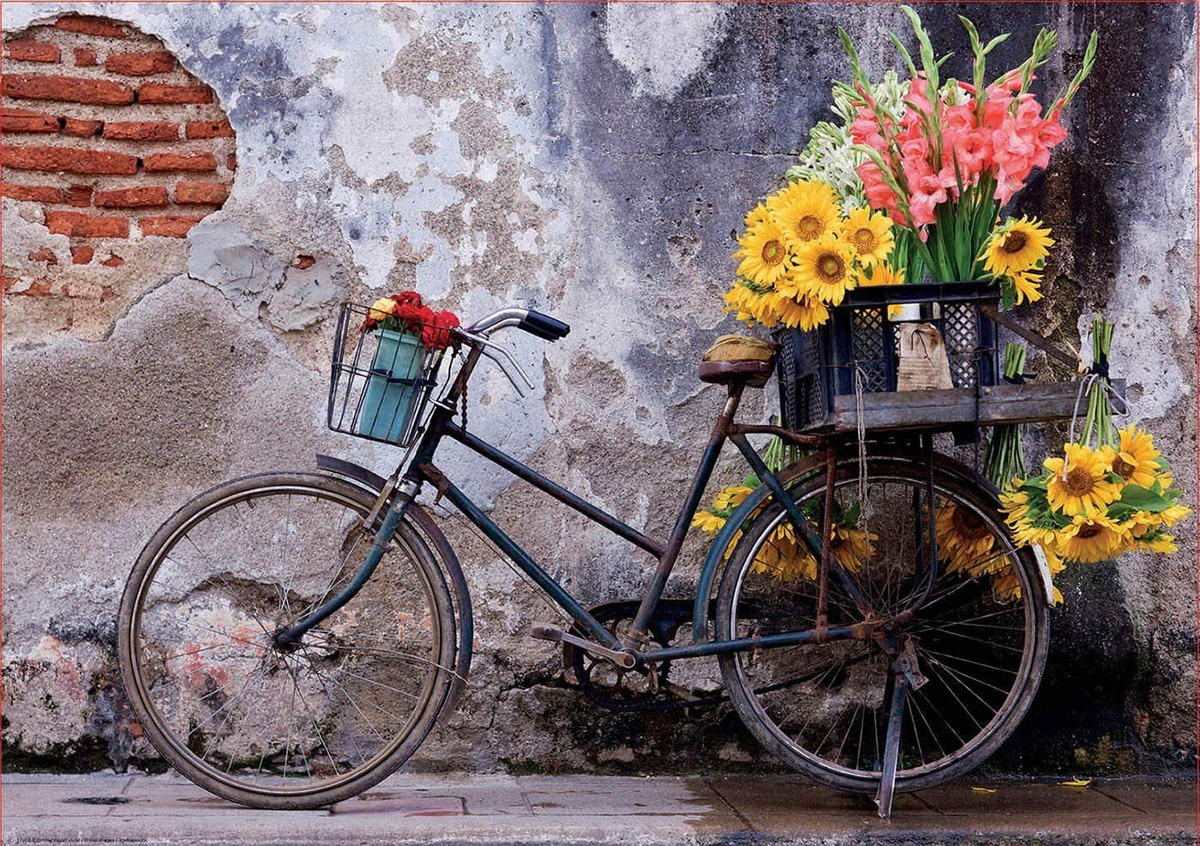 Puzzle Educa Rompecabeza Bicicleta Con Flores 500 Piezas Tx