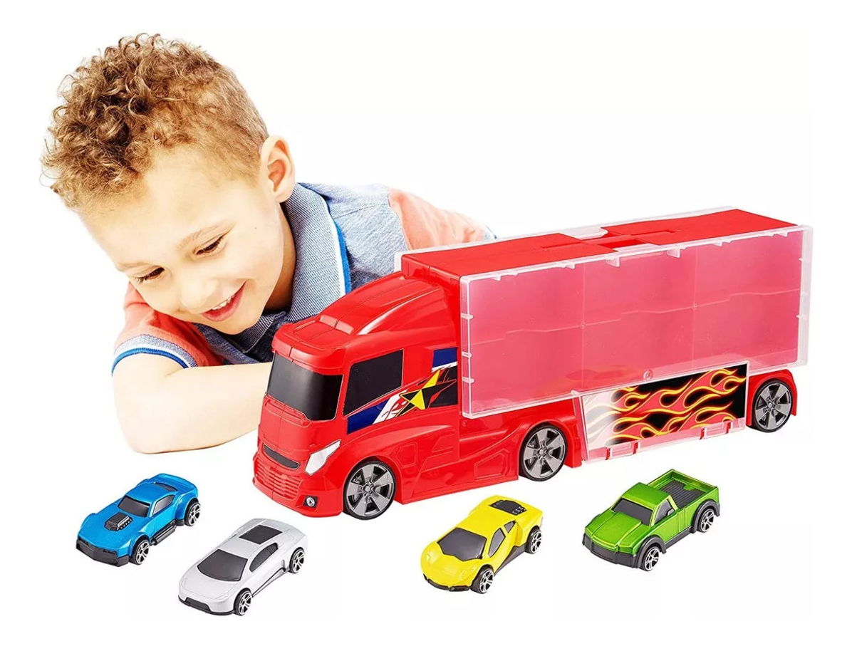 Juguete Camion Remolque + 4 Autos Teamsterz Infantil Trex