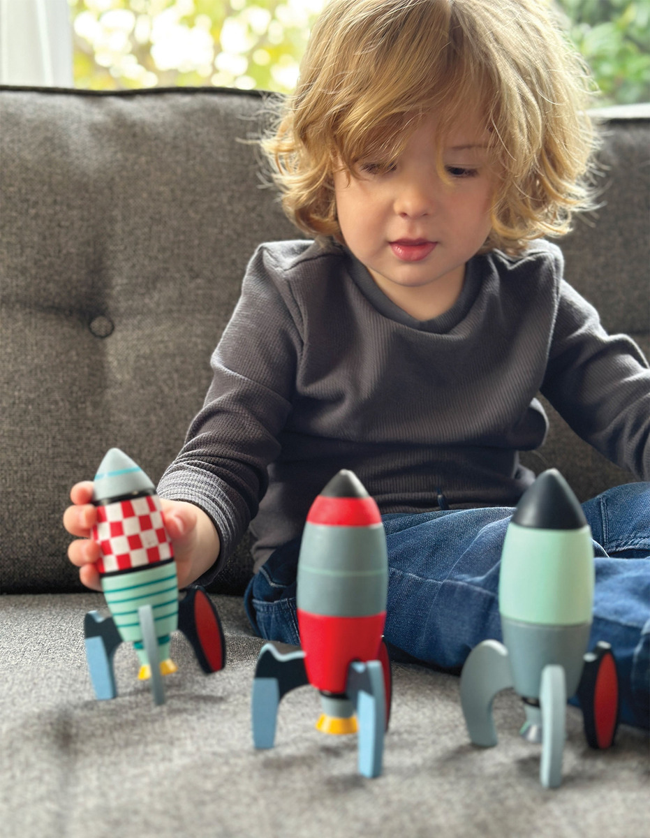 Set X3 Cohetes Tender Leaf Toy Para Construir De Madera Tx®