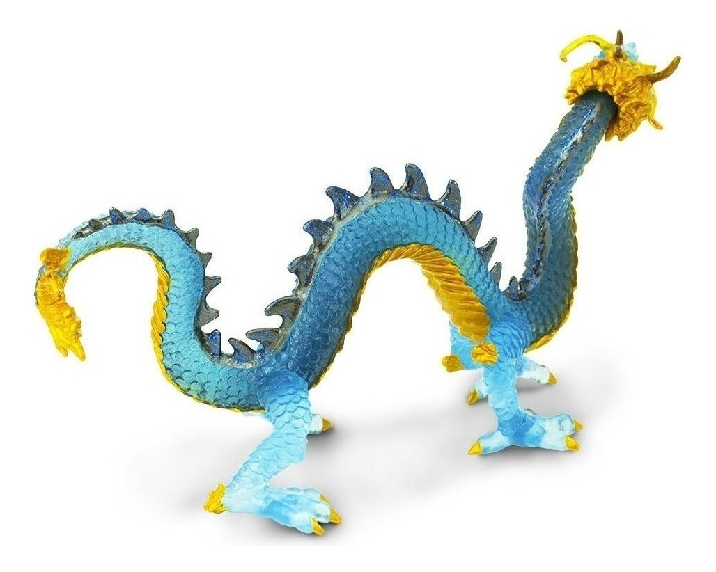 Figura Safari Dragón Chino Azul China Suerte Juguete Niños