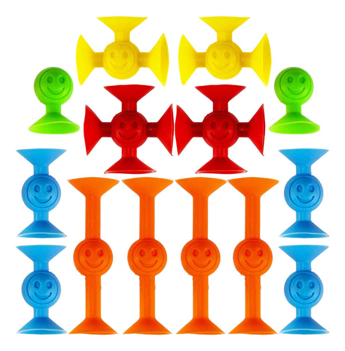 Juego De Baño Caritas De Silicona C/ Ventosa Construccion Tx