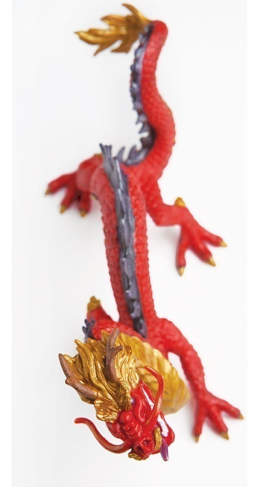 Safari Dragon Rojo Chino Suerte Cuernos Mitología Animal