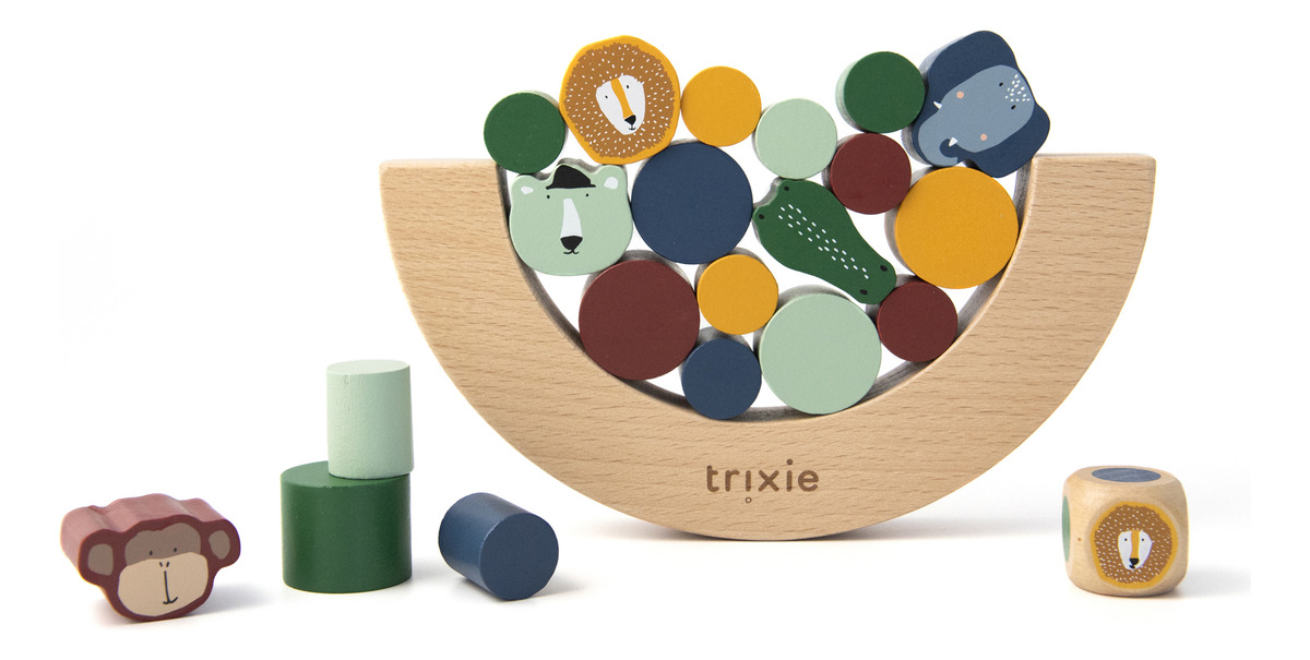 Juego Bebe Equilibro Madera Didactico Bloquecitos Trixie Trx