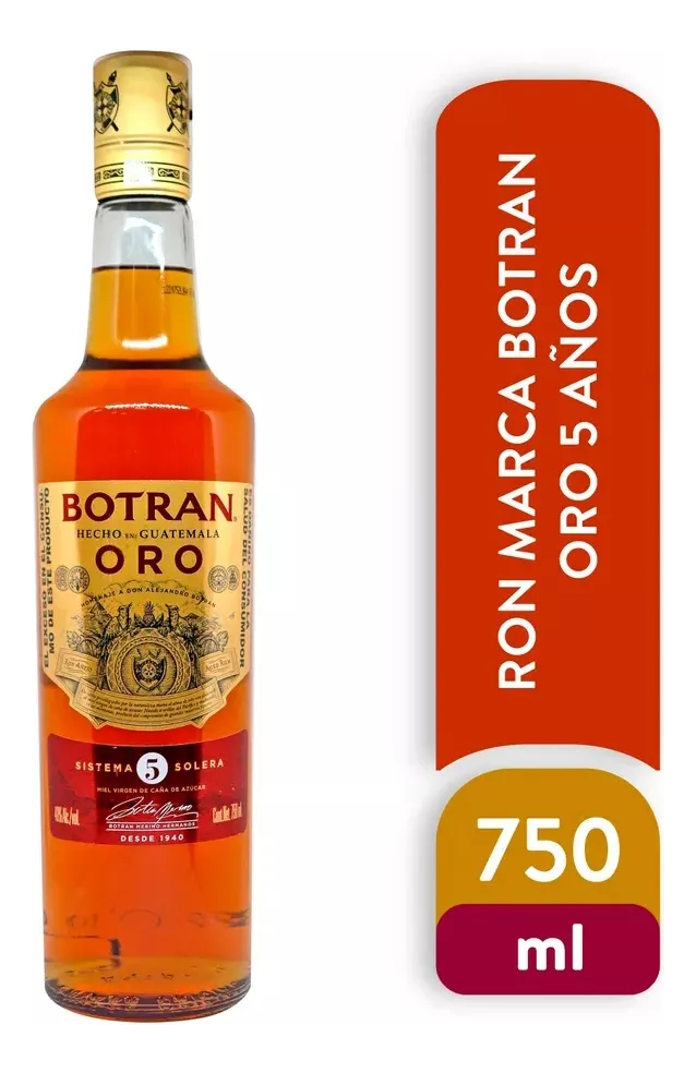 Ron Botran Añejo Oro Sistema Solera 5 Años Original Coctel