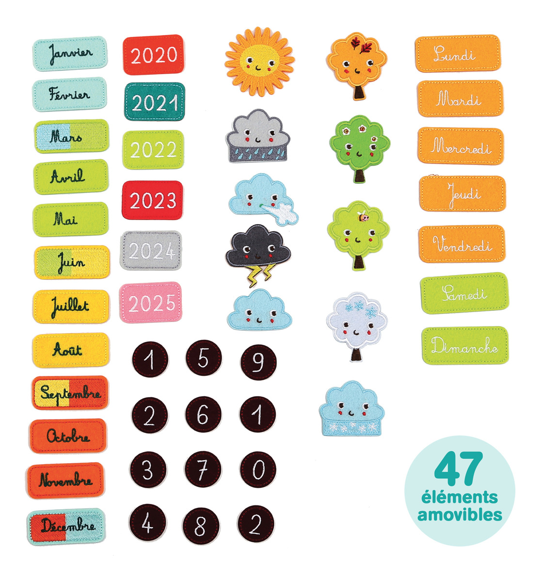Juego Calendario Infantil Educativo Pared Tela Figuras Ludi