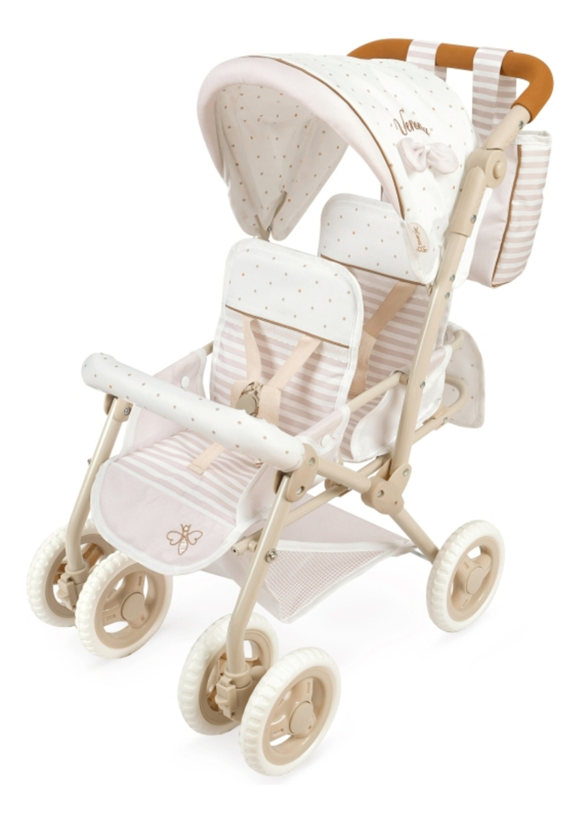 Coche Muñecas Cochecito Gemelar De Cuevas Plegable Doble Trx