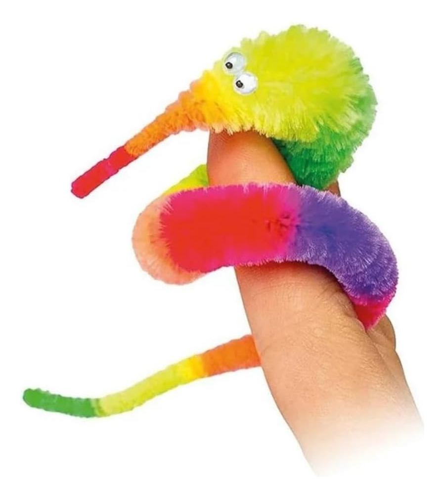 Gusano Mágico Peludo Colores Truco Juego Mascota Fiesta Jaru
