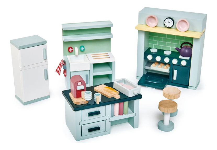 Muebles Cocina Casa Muñecas Tender Leaf Juego Madera Niño Tx
