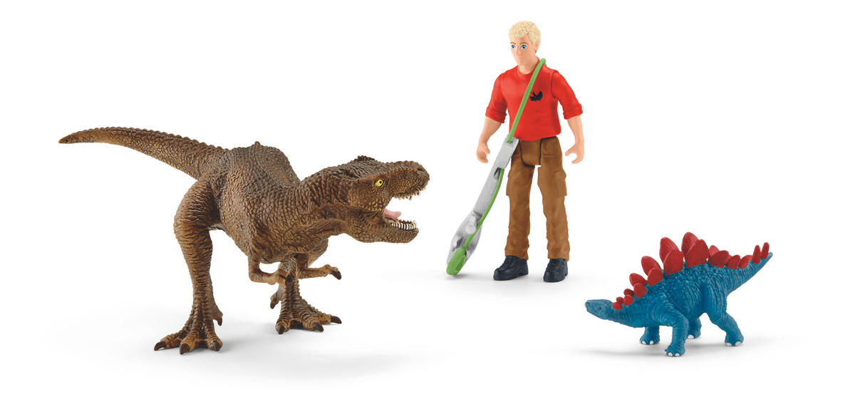 Set Muñecos Figuras Ataque De T-rex Dinosaurios Schleich Tx