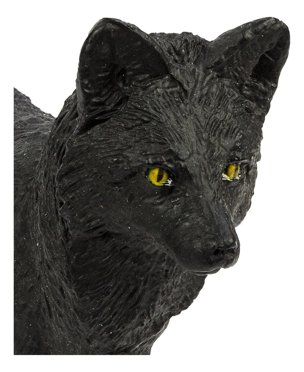 Zorro Negro Figura Safari Muñeco Animal Niño Niña Infantil