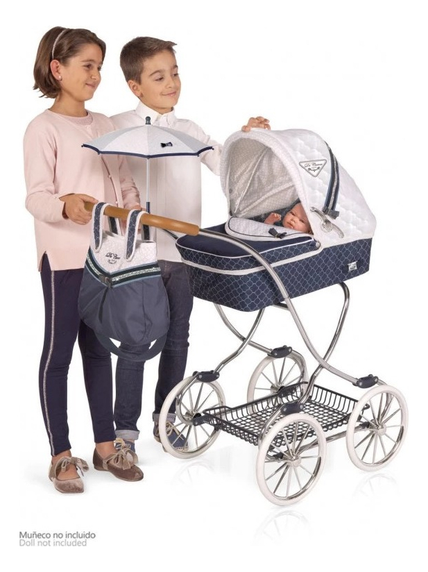 De Cuevas Coche Classic Bebe Azul Con Sombrilla Bolso Niños