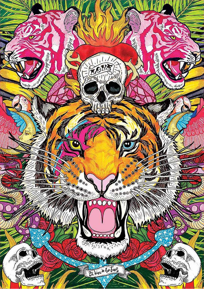 Rompecabezas Puzzle Educa Exttxis Tigre Calavera 1000 Piezas