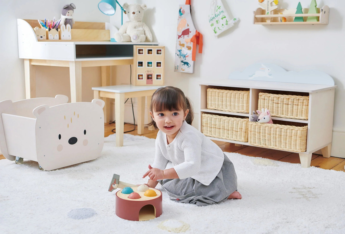 Mueble Cajonera Infantil Juguetes Cajones Mimbre Tender Leaf
