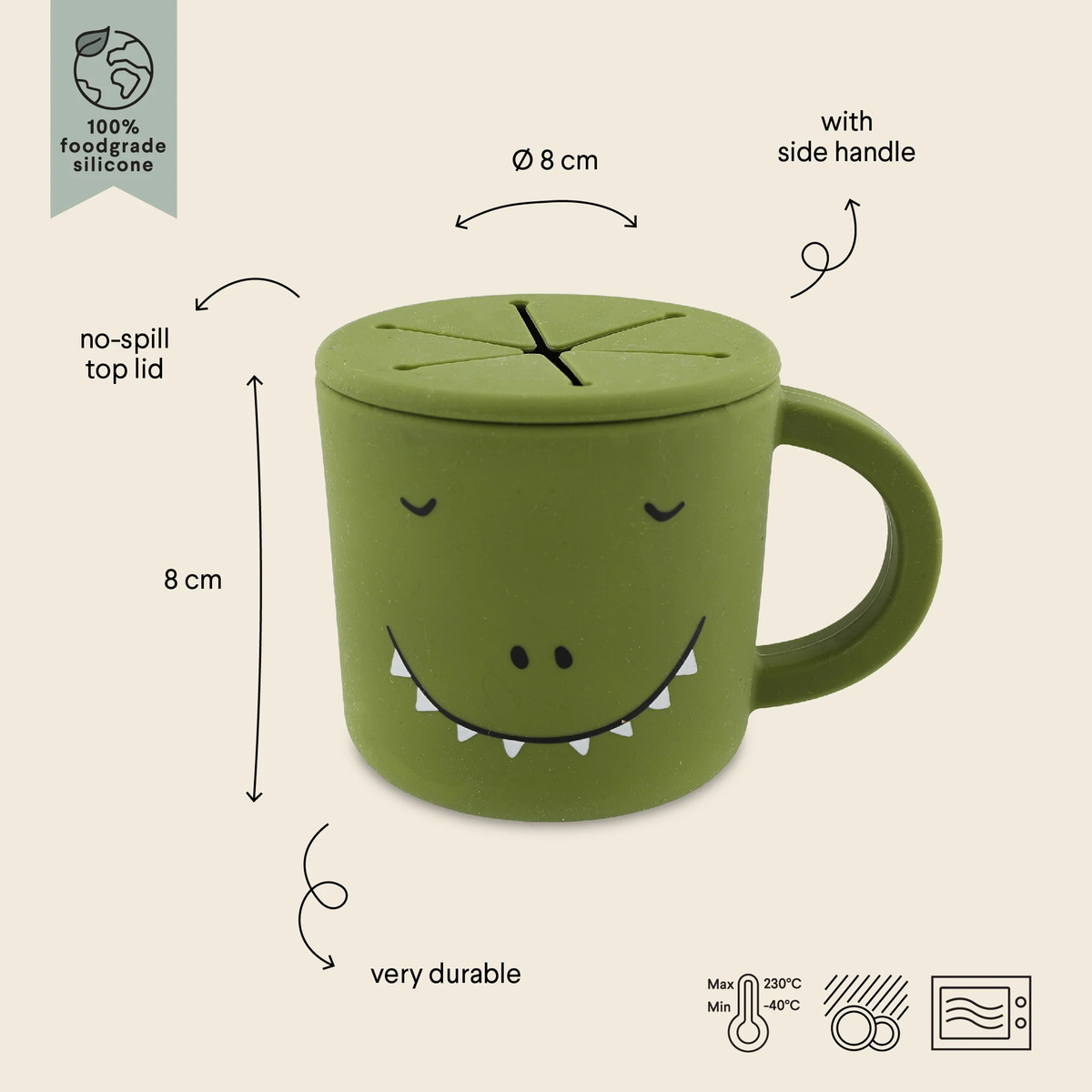 Taza Tazon Infantil Snaks Animalitos Silicona Bebes Trixie