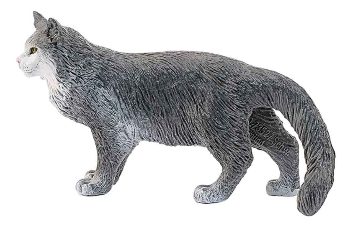 Figura Animal Schleich Gato Maine Coon Gris 13893 Trex