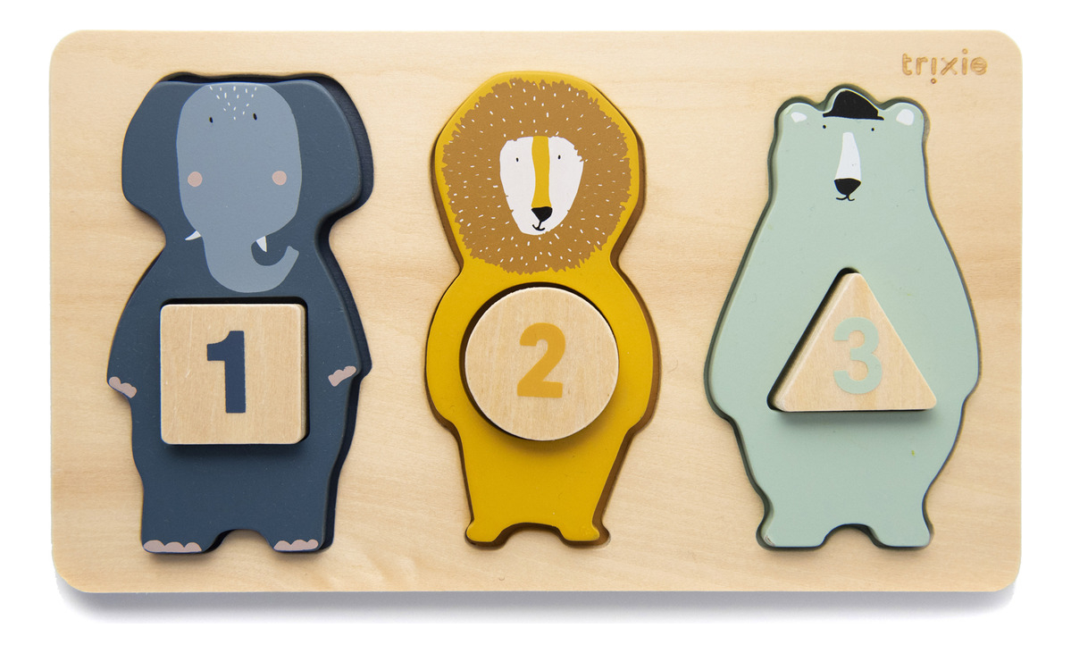 Juego Encastre Formas Animales Numeros Trixie Calidad Trex