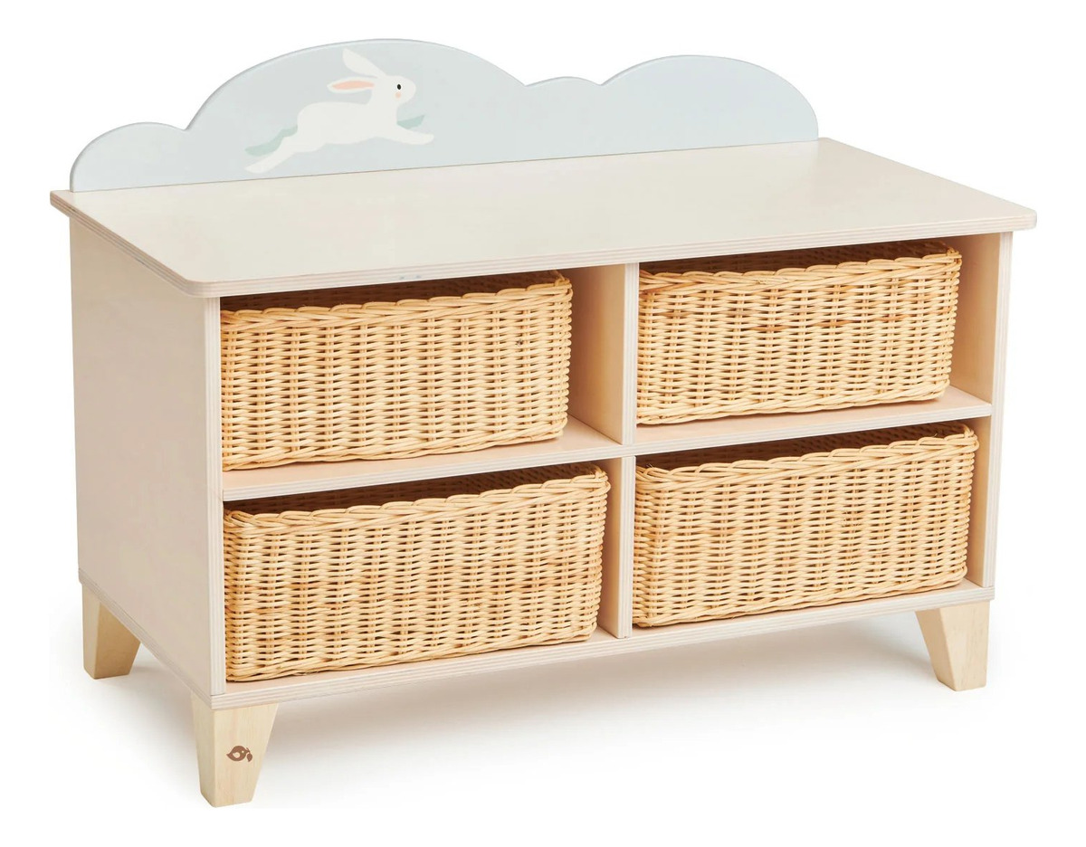 Mueble Cajonera Infantil Juguetes Cajones Mimbre Tender Leaf