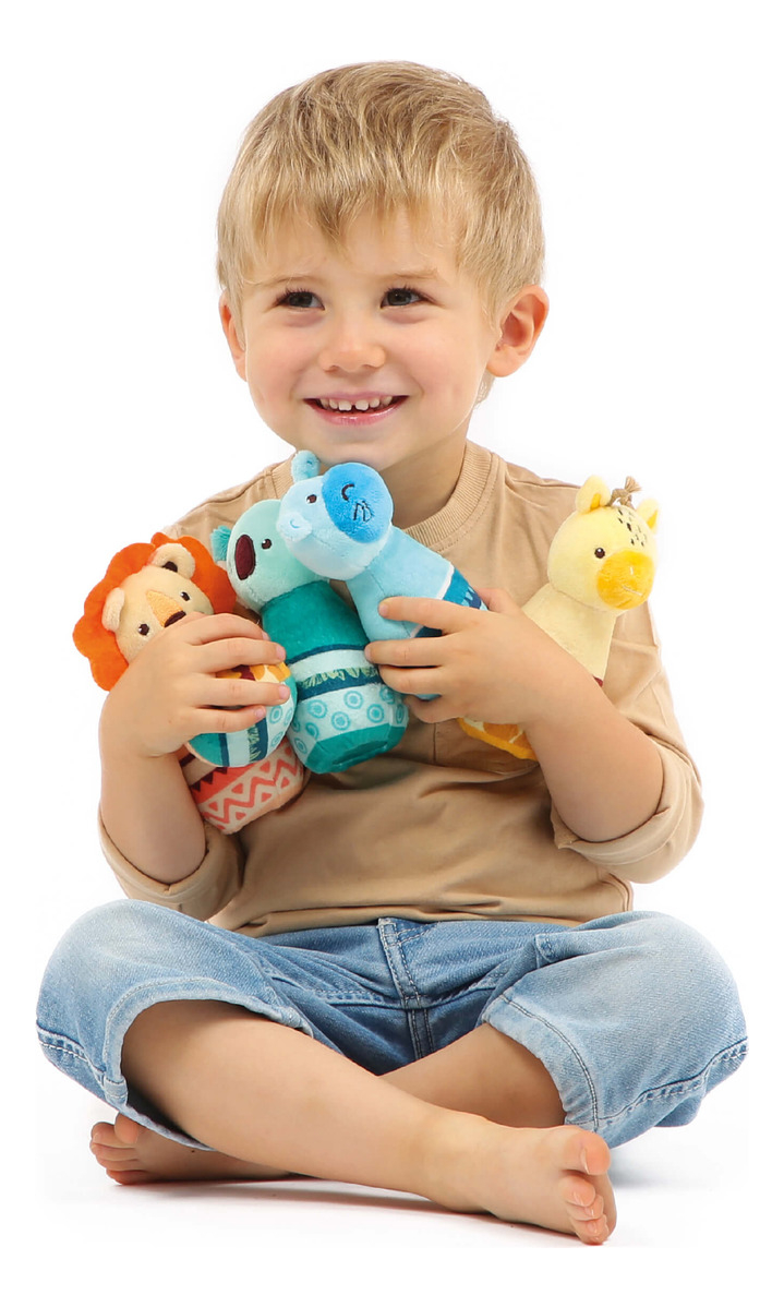 Juego Bolos Acolchonados Bebe Tela Ludi Baby Sensorial Trex