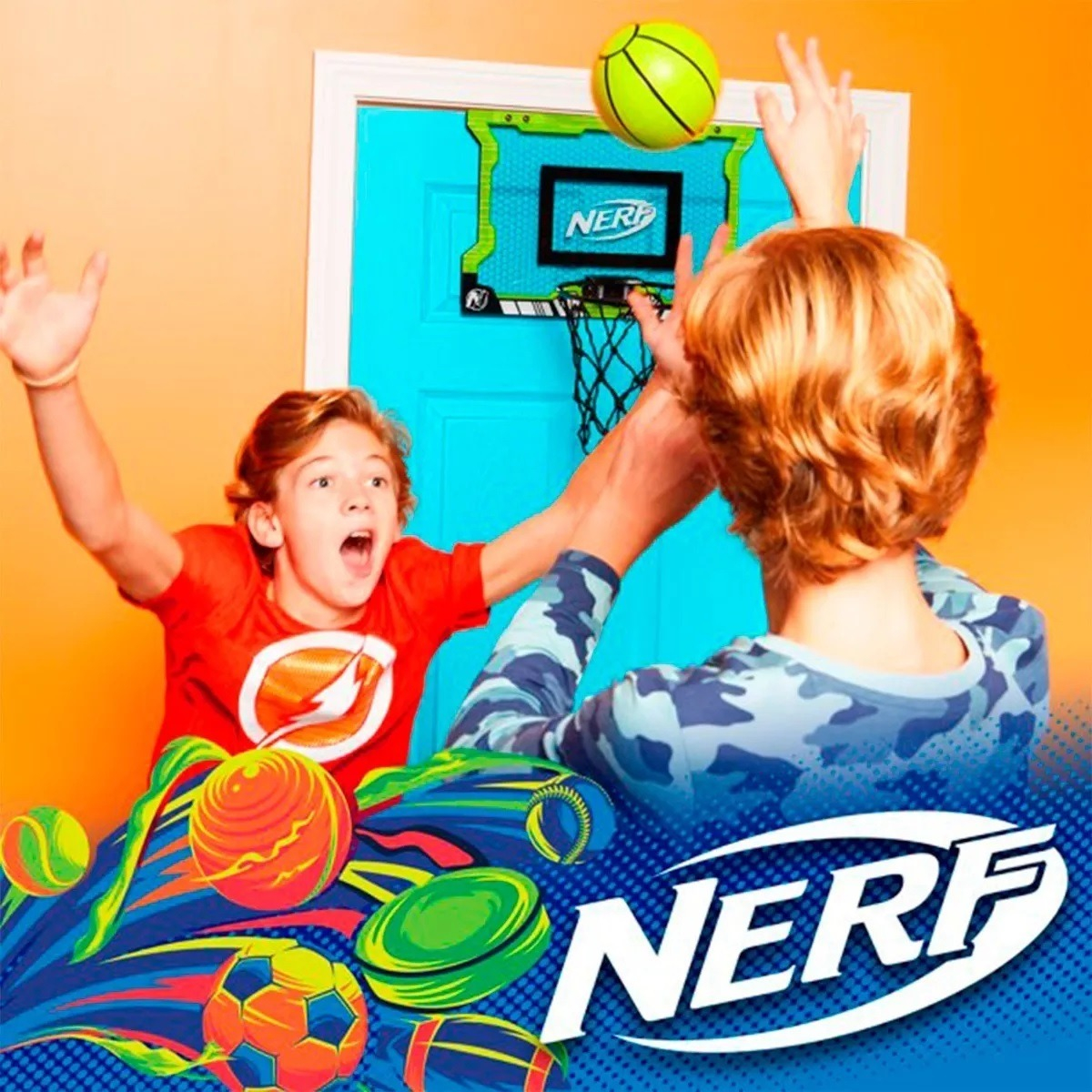 Aro De Basketball Tablero + Red + Pelota Nerf Franklin Trex