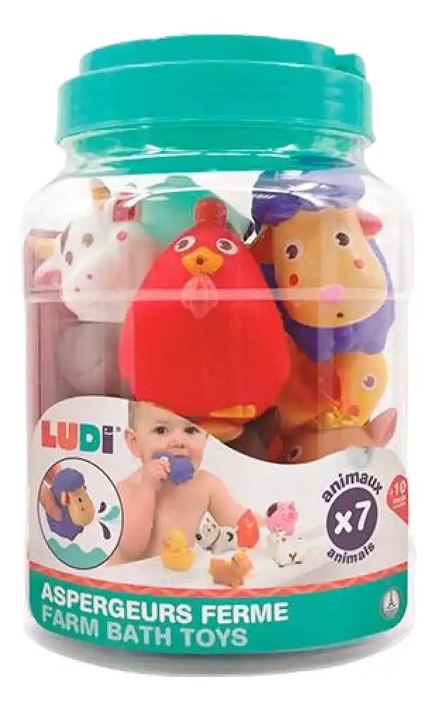 Juguetes De Baño Aspersores Ludi En Tarro Diversión Segura