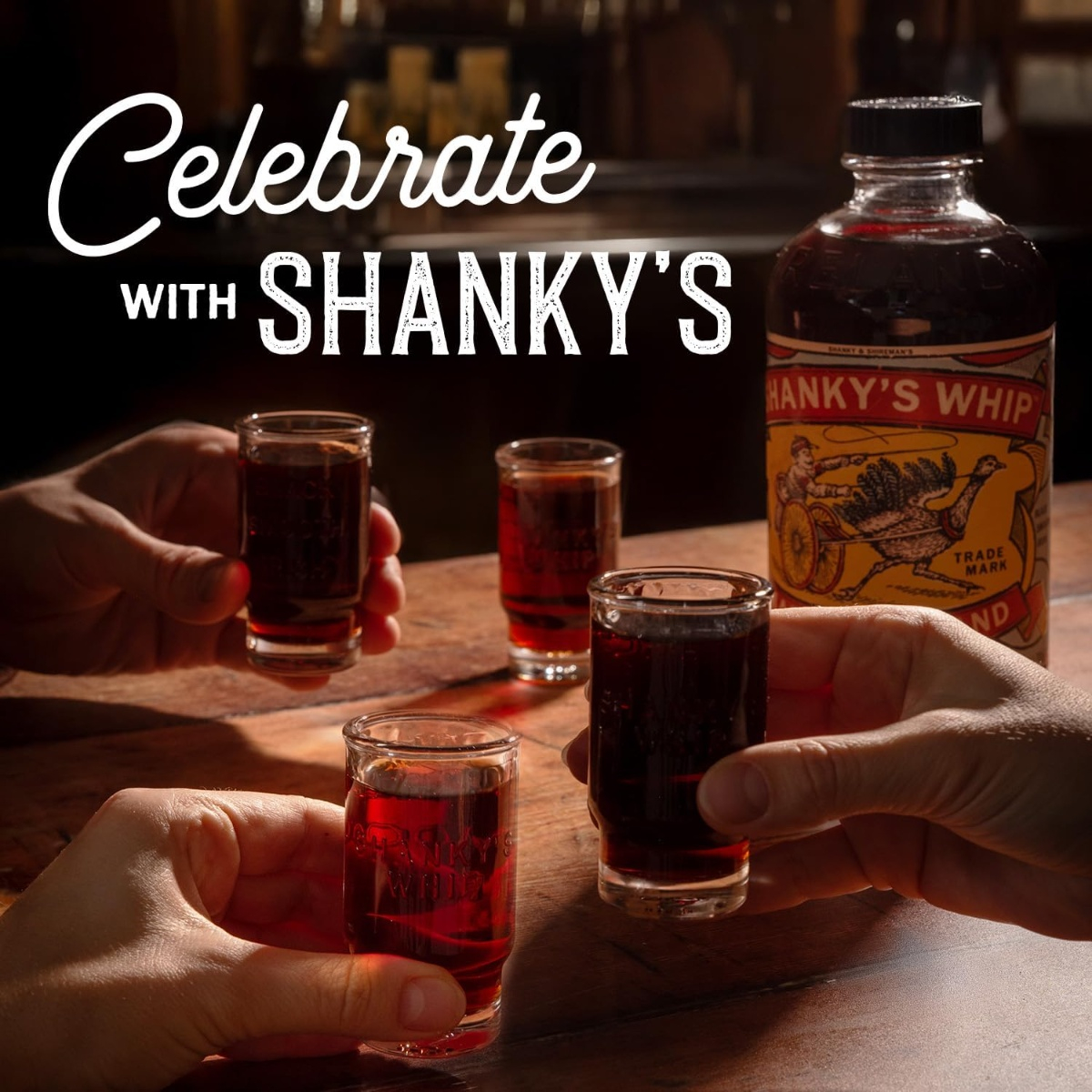 Shankys Shankys Whip Black Irish Whisky Liqueur + 4 Vasos