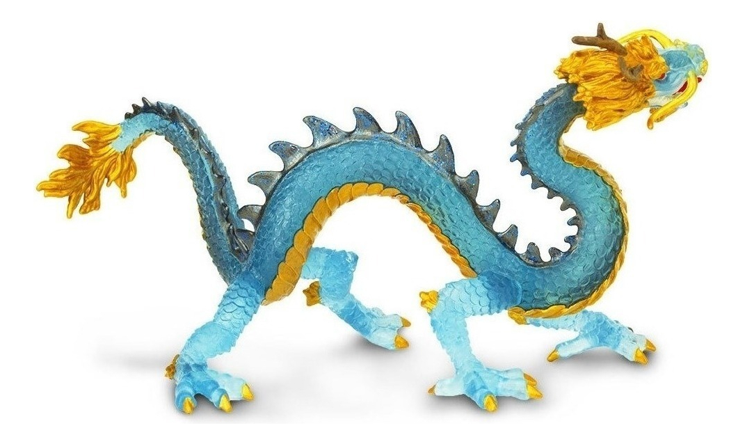 Figura Safari Dragón Chino Azul China Suerte Juguete Niños