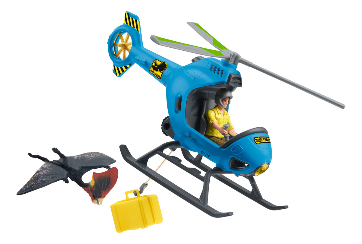 Set Ataque Aéreo Dinosaurios Schleich Helicóptero Trex