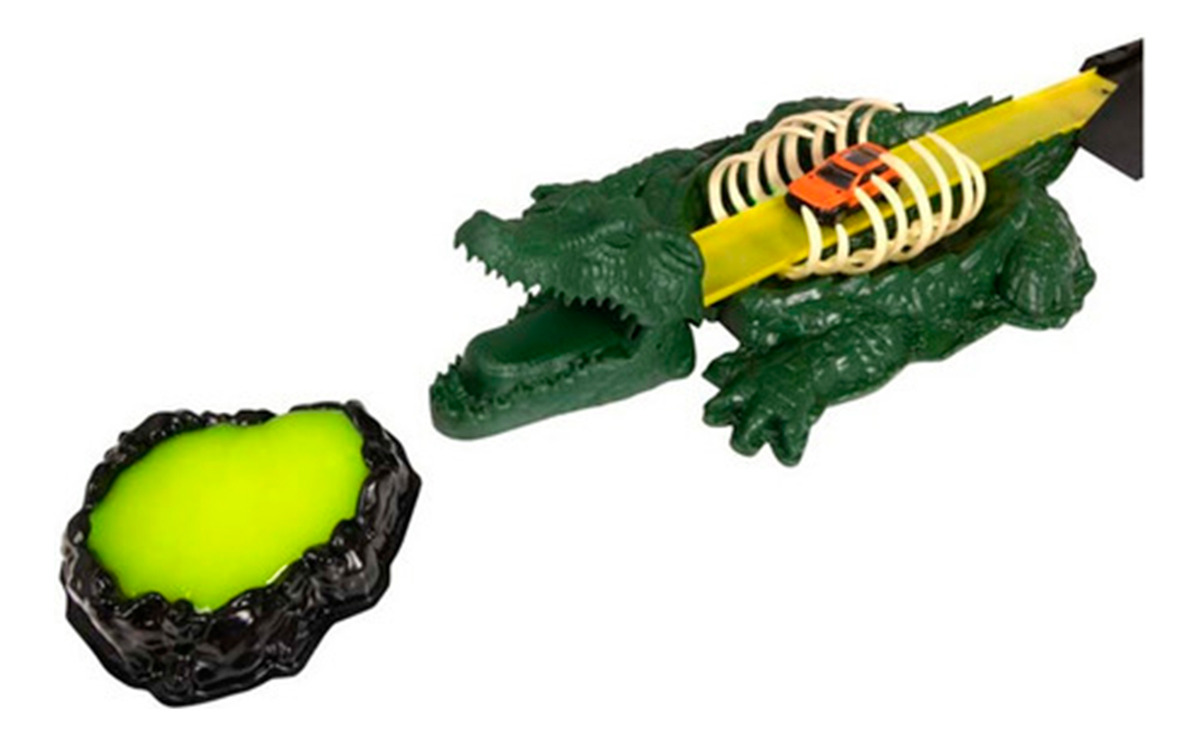 Pista De Auto Escapa Dinosaurio + Volcán + Autito Teamsterz