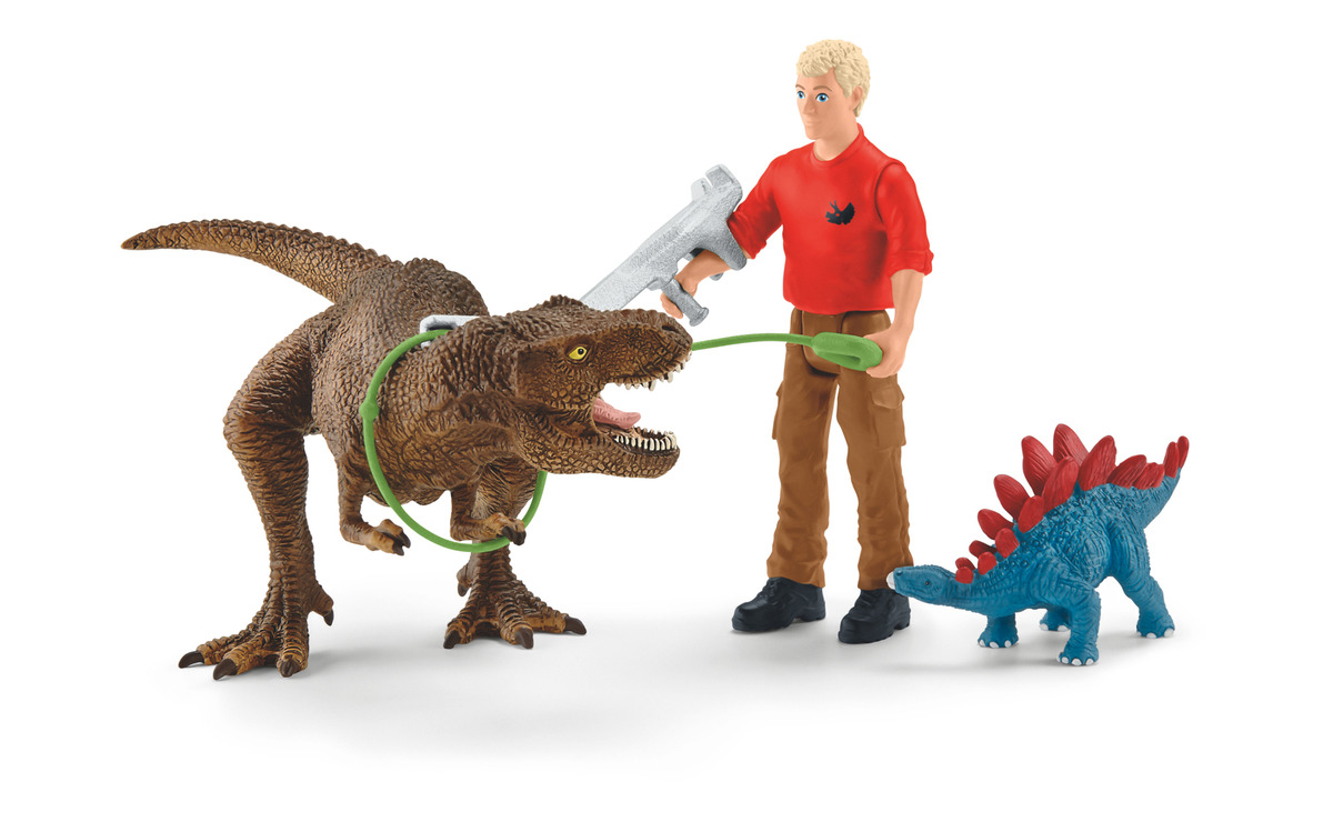 Set Muñecos Figuras Ataque De T-rex Dinosaurios Schleich Tx