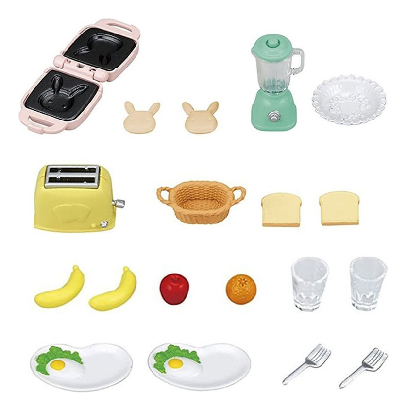 Sylvanian Families Set Desayuno Accesorios Cocina Vajilla Tx