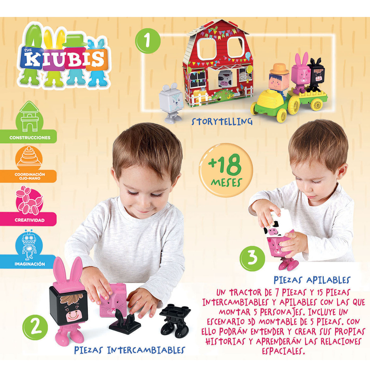 Rompe Cabezas Arma Tu Granja Kiubis 3d Educa Infantil Trex