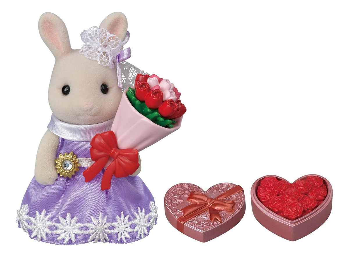 Ternurines Hermana Mayor Conejo Leche Set Flores Sylvanian
