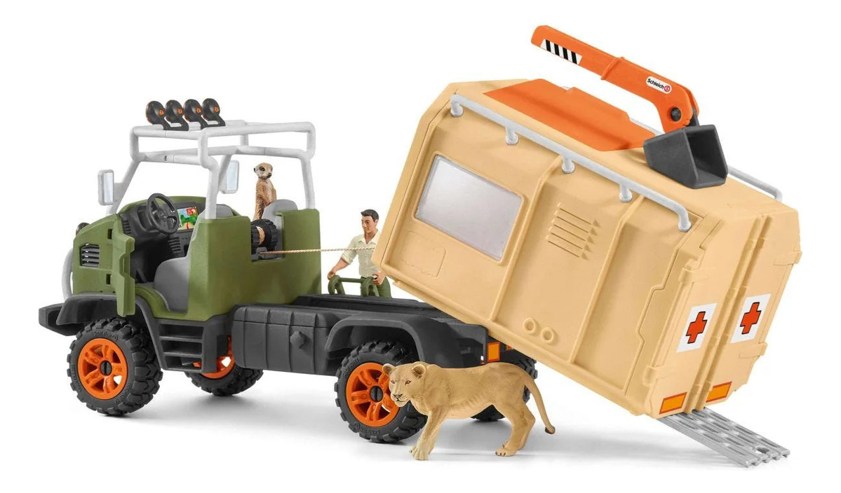 Camión Grande Rescate Animales Schleich Juguete Niño Trex