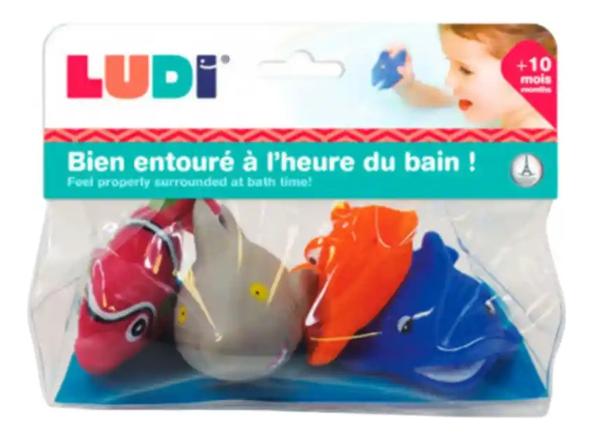 Juguete De Baño Ludi X4 Peces Diversion Acuatica Para Niños