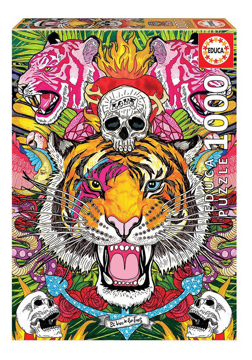 Rompecabezas Puzzle Educa Exttxis Tigre Calavera 1000 Piezas