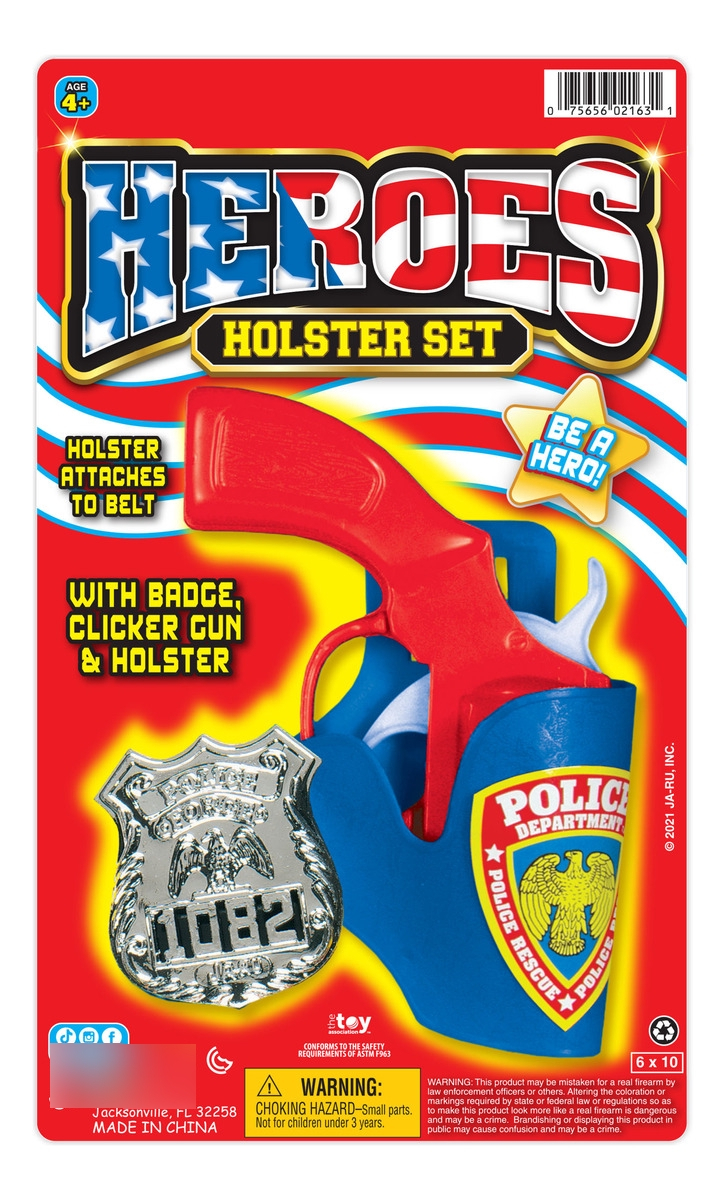 Pistola Policia Heroes Holster Set + Placa + Funda Ja Ru Tx