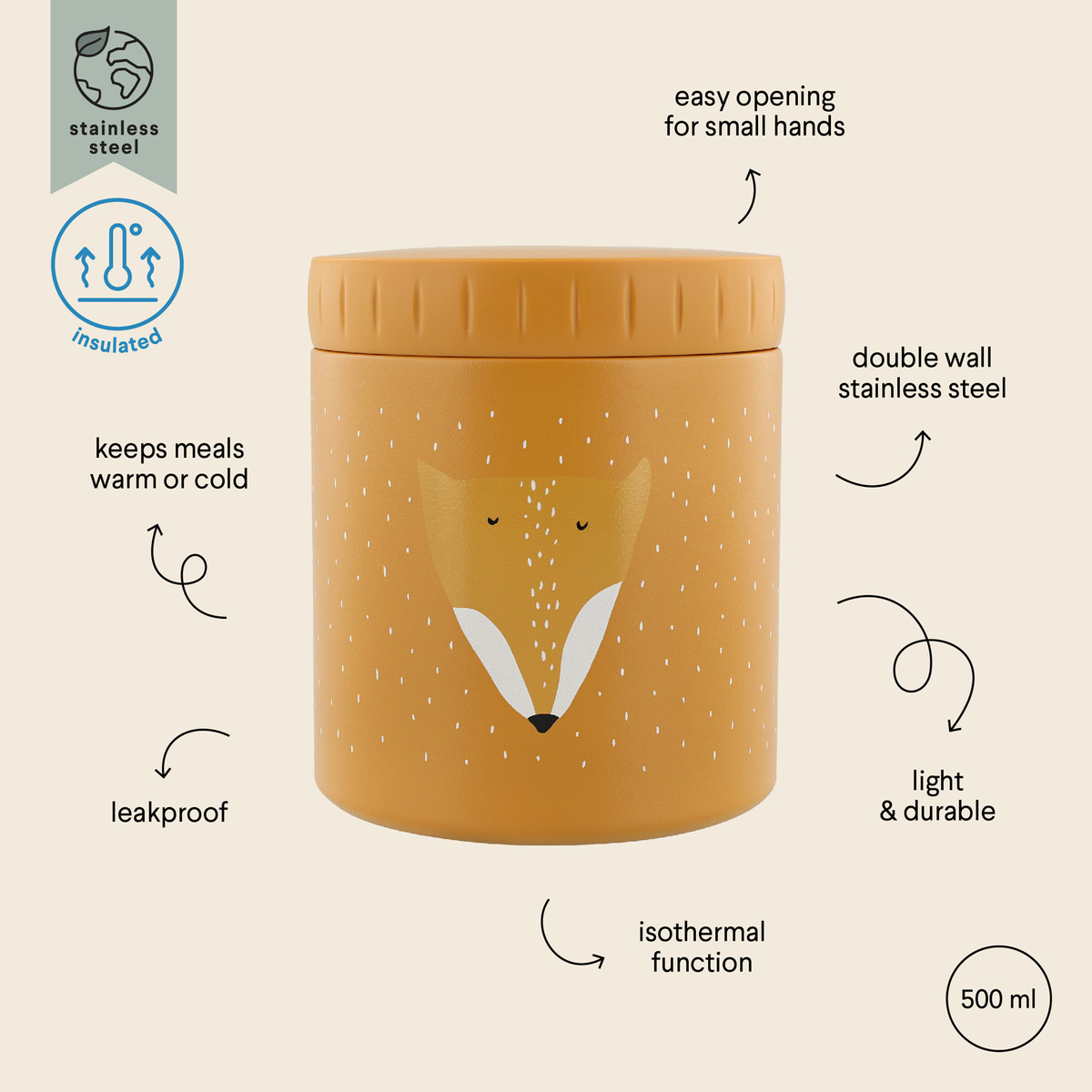 Tupper Tapper Hermetico 500ml Trixie Animales Lunchera Tx