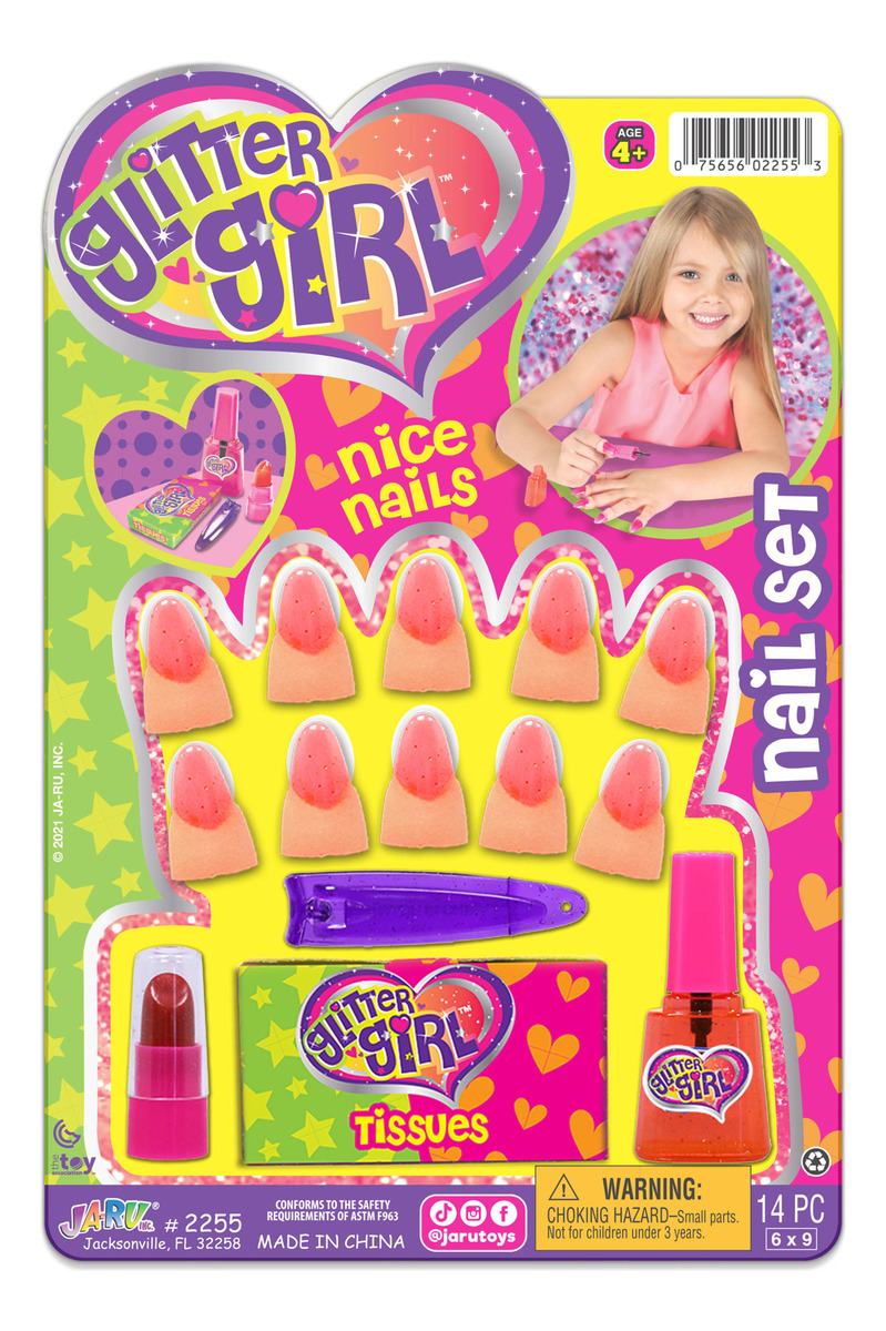 Kit Pack Juego Uñas Manicura Tiktok Ja Ru Glitter Girl