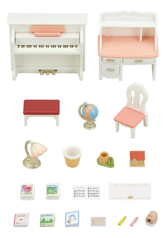 Sylvanian Families Set Piano Y Escritorio Juguete Niños Tx