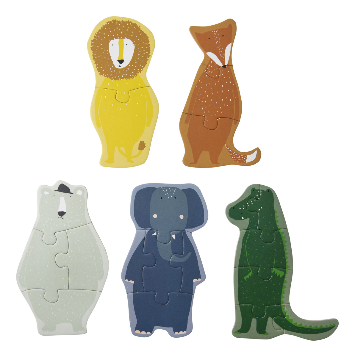 Shaped Puzzle Infantil Animalitos Madera Trixie Trex