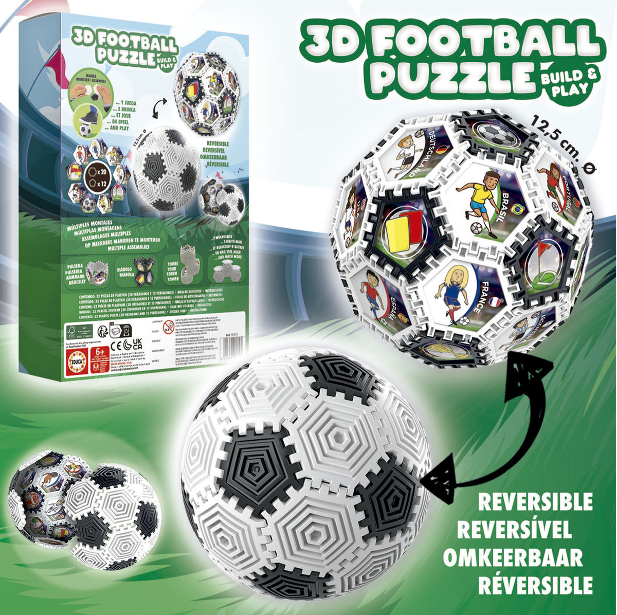 Puzzle Rompecabezas 3d De Fútbol 32 Piezas Educa Trex