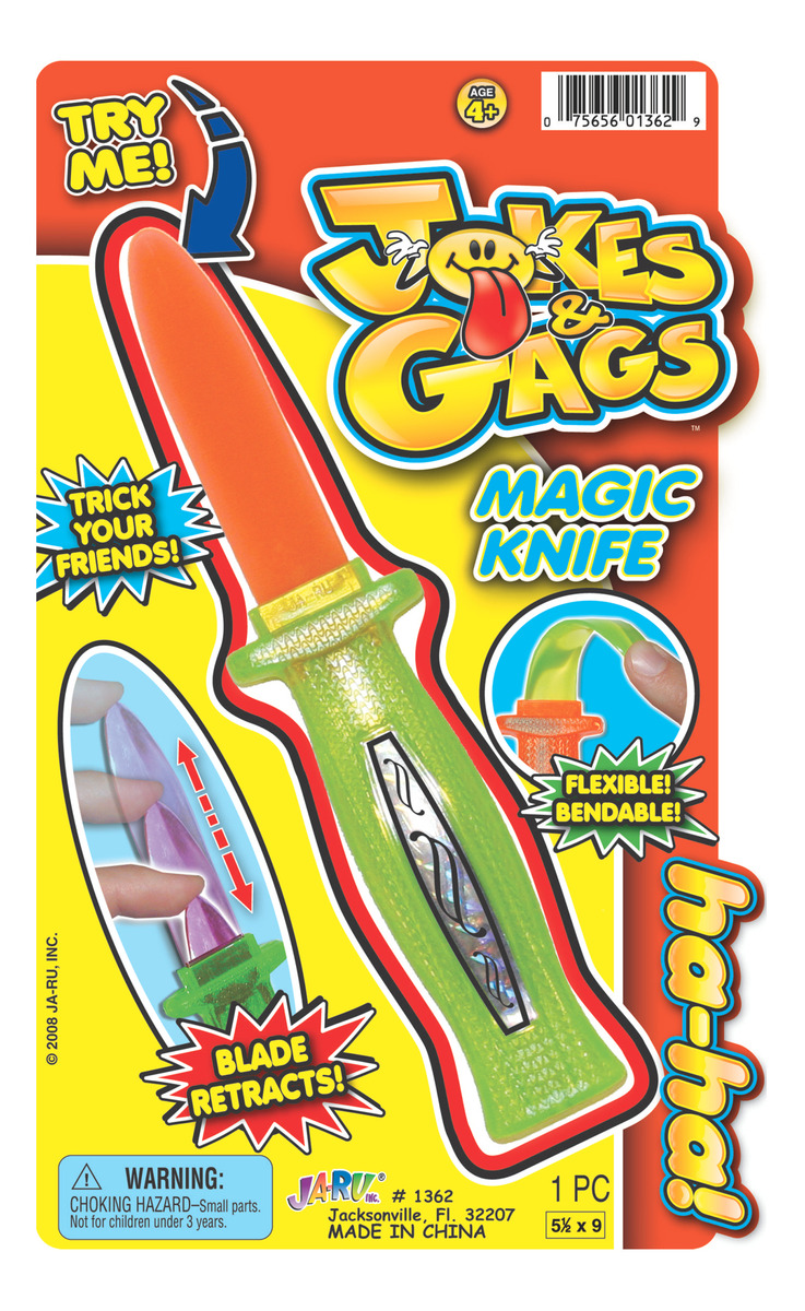 Cuchillo Falso Retractil Ja Ru Plastico Broma Flexible Trex