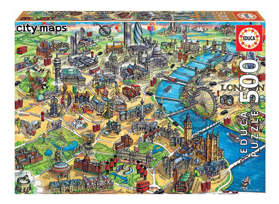 Rompecabeza Puzzle Mapa De Londres Ciudad 500 Piezas Educa