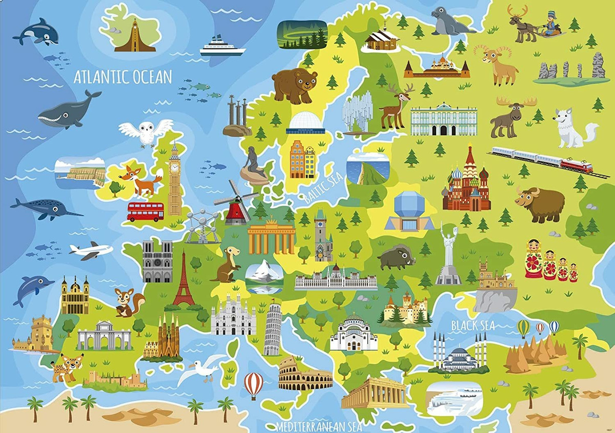 Puzzle 150 Piezas Mapa Europa Rompecabezas Didactico Educa