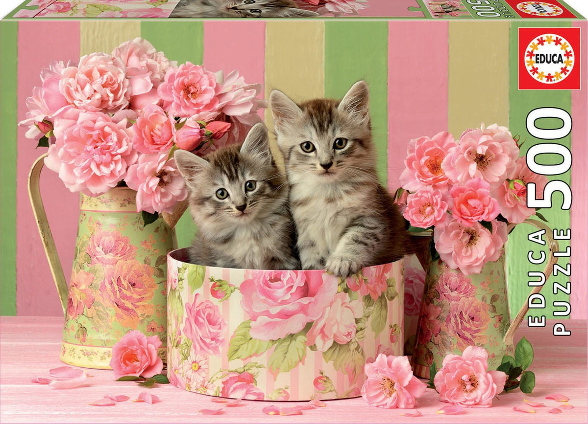 Puzzle Rompecabeza Gatitos Con Rosas Educa 500 Piezas Trex