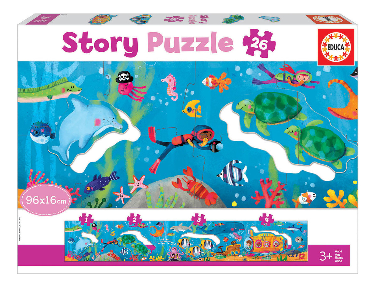 Puzzle Educativo Infantil Story Bajo El Agua 26pcs +3 Educa